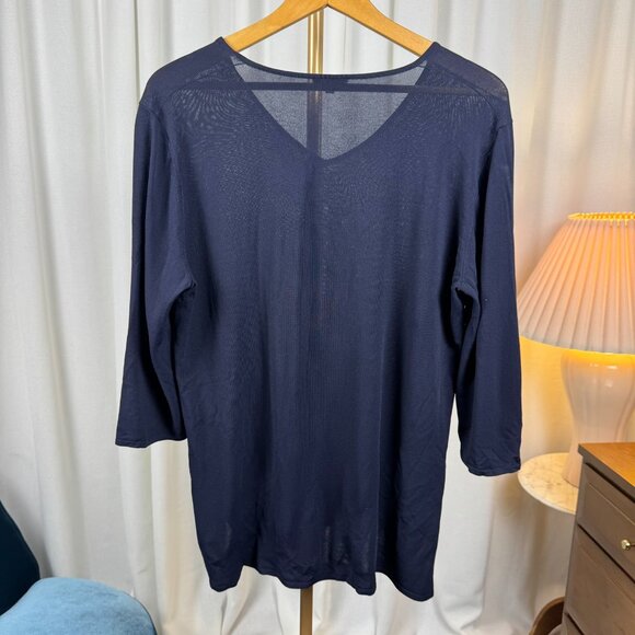 MaxMara V Neck Ultra Fine Knit Tunic Sweater sz XL - Picture 5 of 6